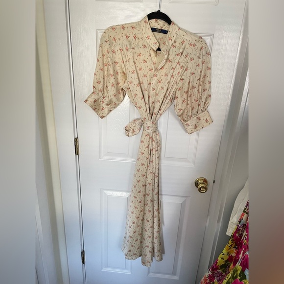 Polo Ralph Lauren Gorgeous Women’s Tied - Waist Puff Sleeve Dress - Picture 12 of 15